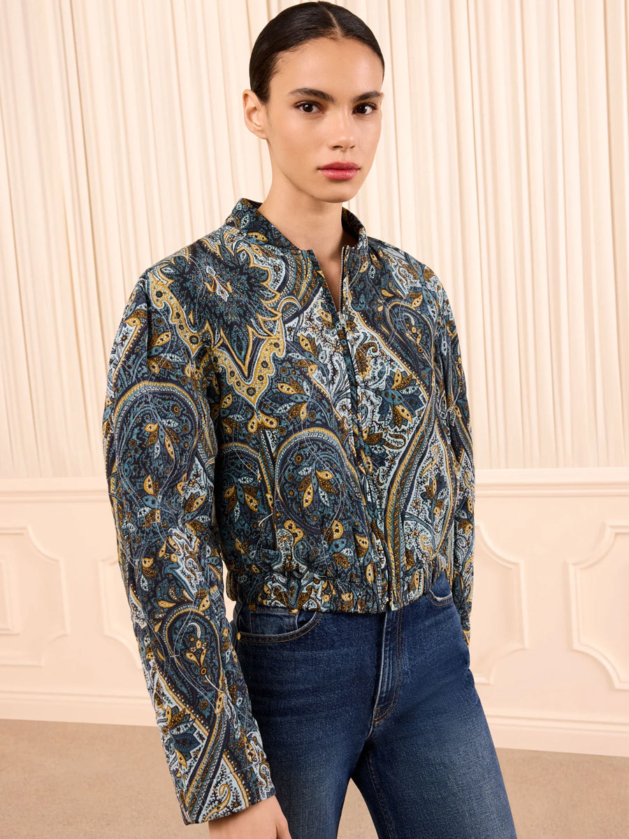 Yara Silk Jacket in Prussian