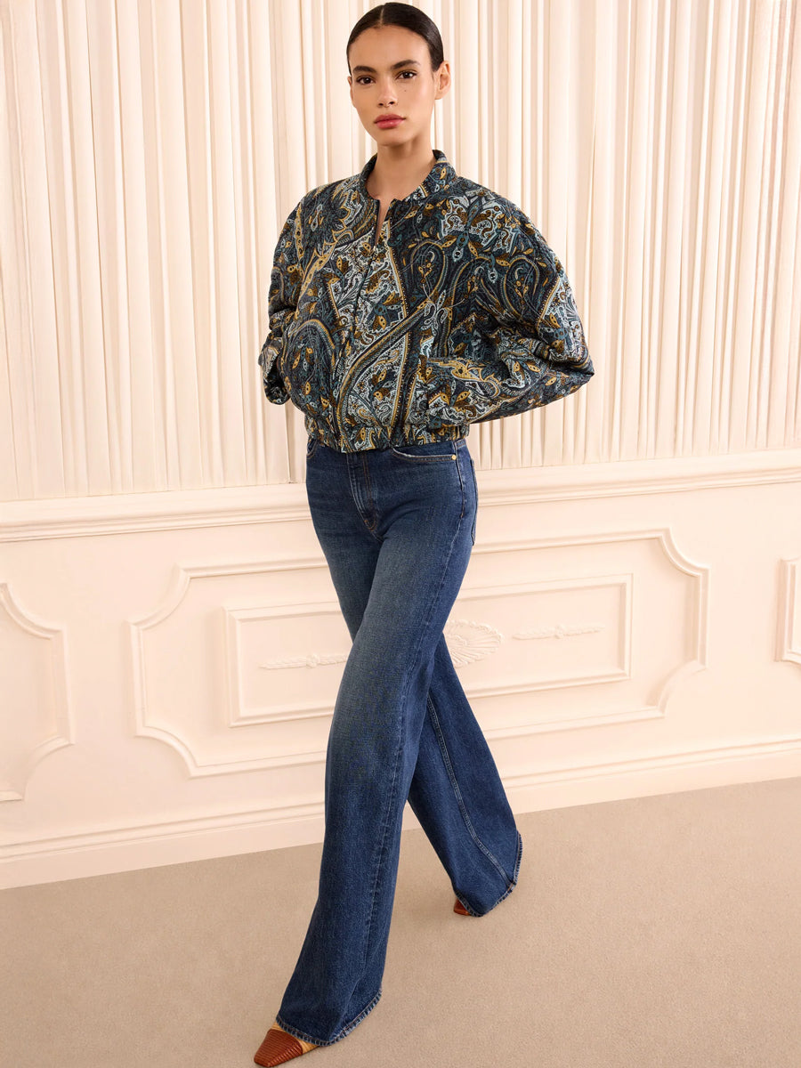Yara Silk Jacket in Prussian