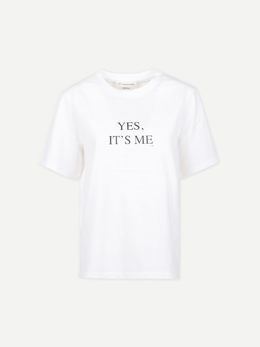 Victoria Beckham Yes, Its Me Slogan Tee in White
