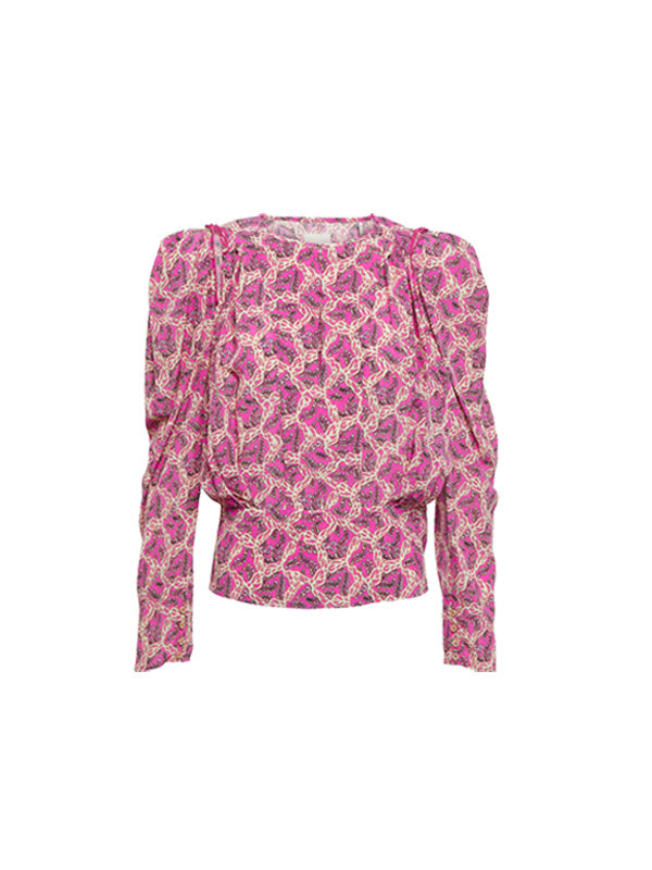 Isabel Marant Zarga Top in Fuschia