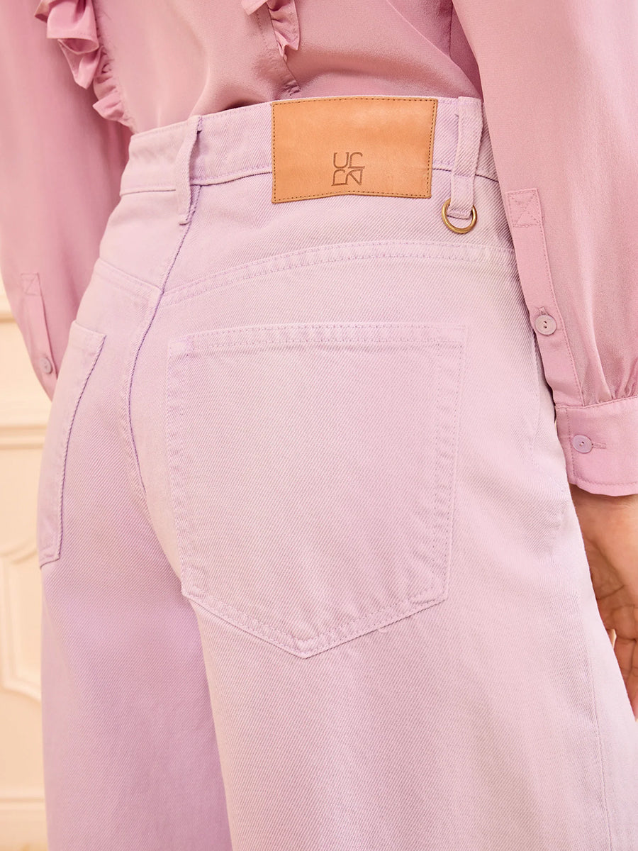 Ulla Johnson Zephyr Mid Rise Wide Leg Jean in Wisteria