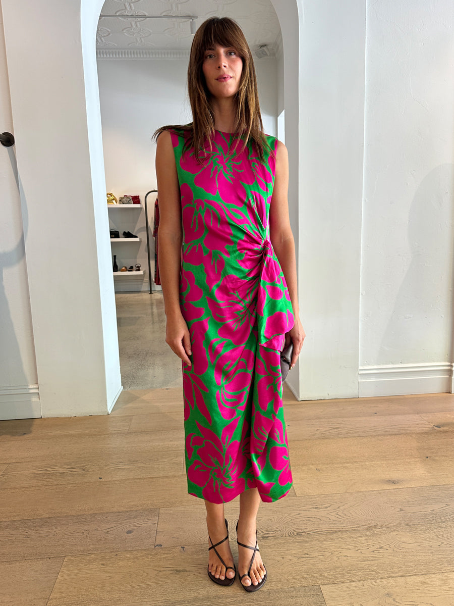 Droppy Dress in Hawaiian Floral Print