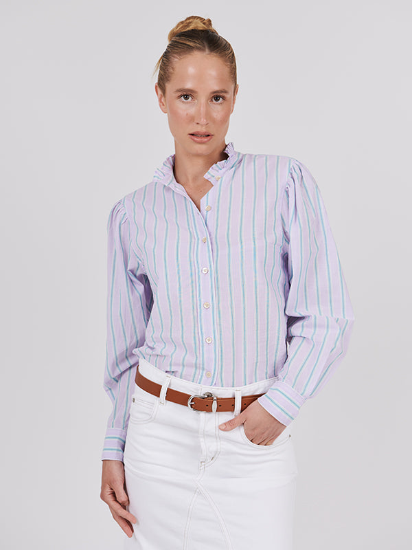 Isabel Marant Etoile Jancis Shirt in Green/Lilac