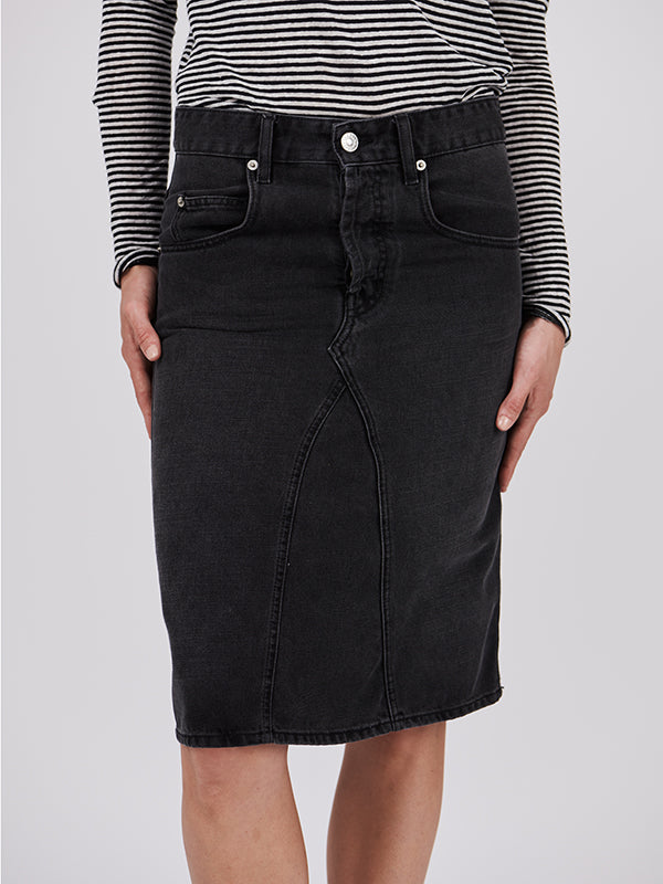 Isabel Marant Etoile Fiali Skirt In Faded Black