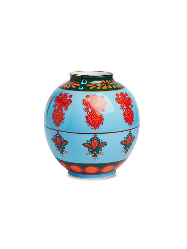 La DoubleJ Bubble Vase in Big Pineapple Azzurro