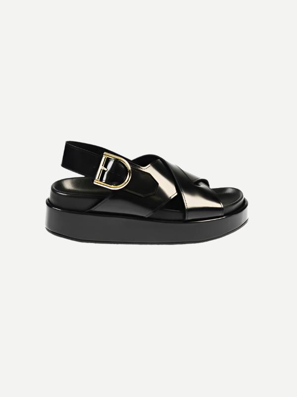 Dries Van Noten Crisscross Platform in Fussbett in Black