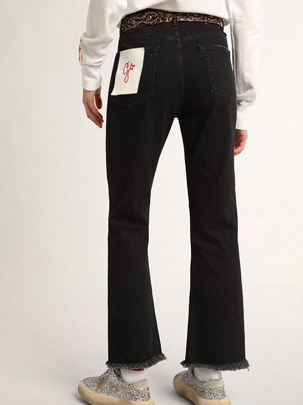 Golden Goose Golden Ws Cropped Flare in Denim