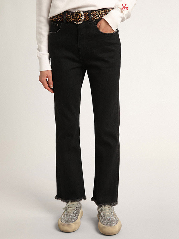 Golden Goose Golden Ws Cropped Flare in Denim