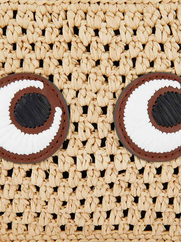 Anya Hindmarch Cross Body Eyes in Natural Raffia