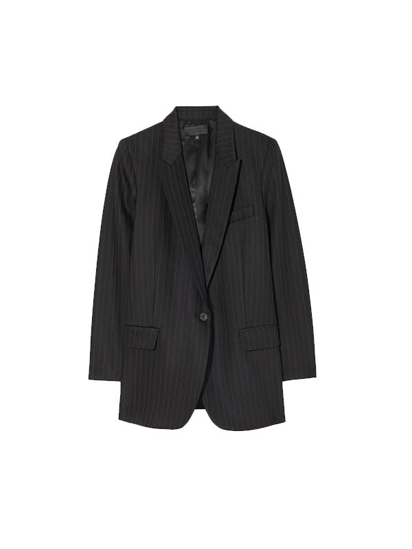 Nili Lotan Diane Blazer in Black Pinstripe