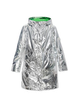 Yves Salomon Double Face Parka and Silver/Green