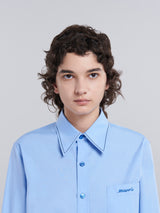 Marni Embroidered Logo Shirt in Light Blue