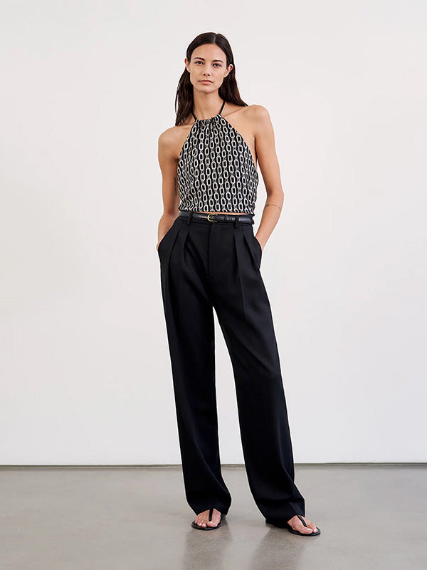 Nili Lotan Etienne Pleated Pant in Black