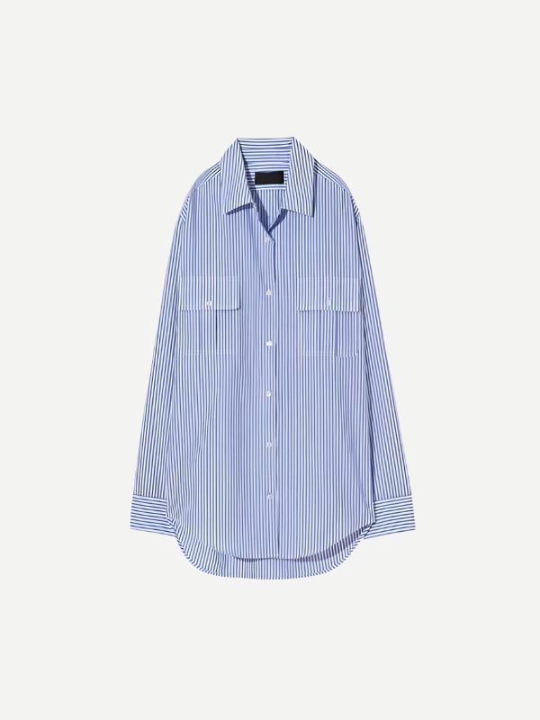 Felicity Shirt in Blue/White Stripe