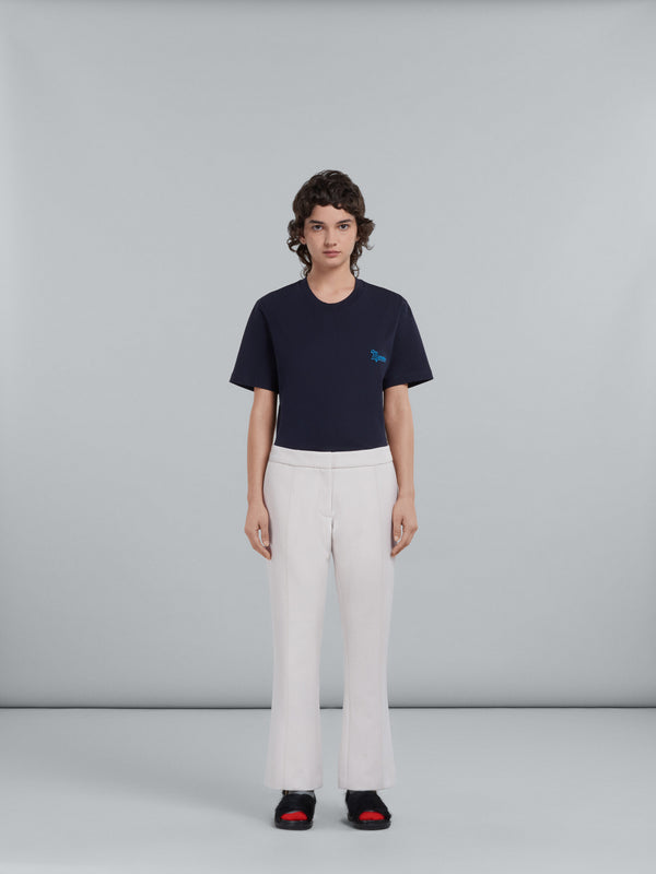 Marni Flared Cavalry Wool Trousers in Snow