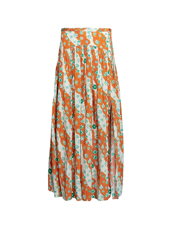 Marni Floral-print Silk Midi Skirt