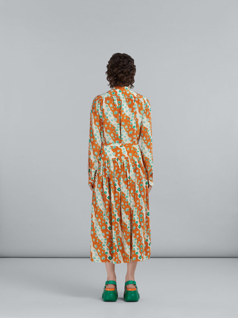 Marni Floral-print Silk Midi Skirt
