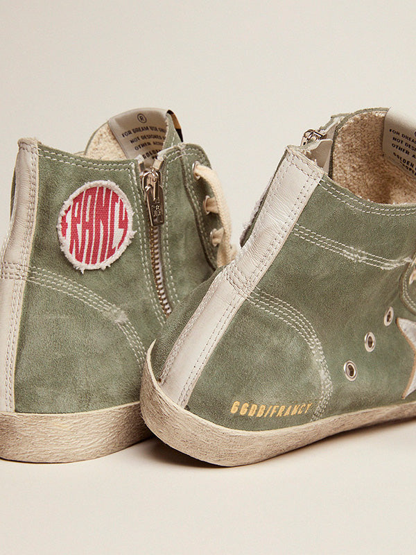 Golden Goose Francy in Military Green Suede