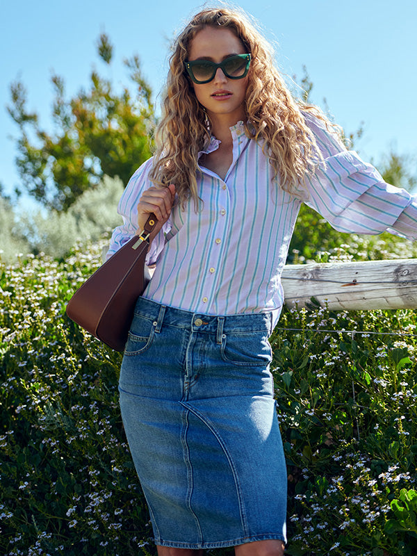 Isabel Marant Etoile Jancis Shirt in Green/Lilac