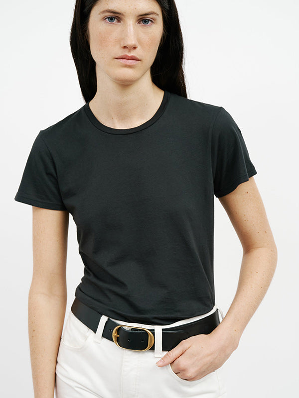 Nili Lotan Lana Crewneck Tee in Jet Black