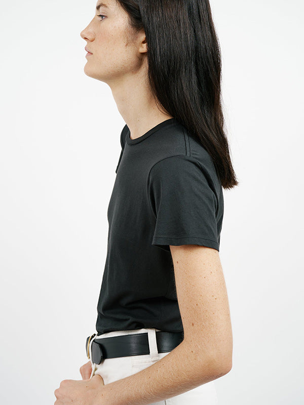 Nili Lotan Lana Crewneck Tee in Jet Black