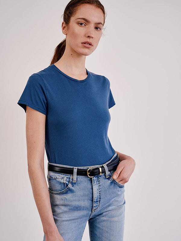 Nili Lotan Lana Crewneck Tee in Teal