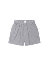 Anine Bing Liam Boxer Short in Grey and White Stripe