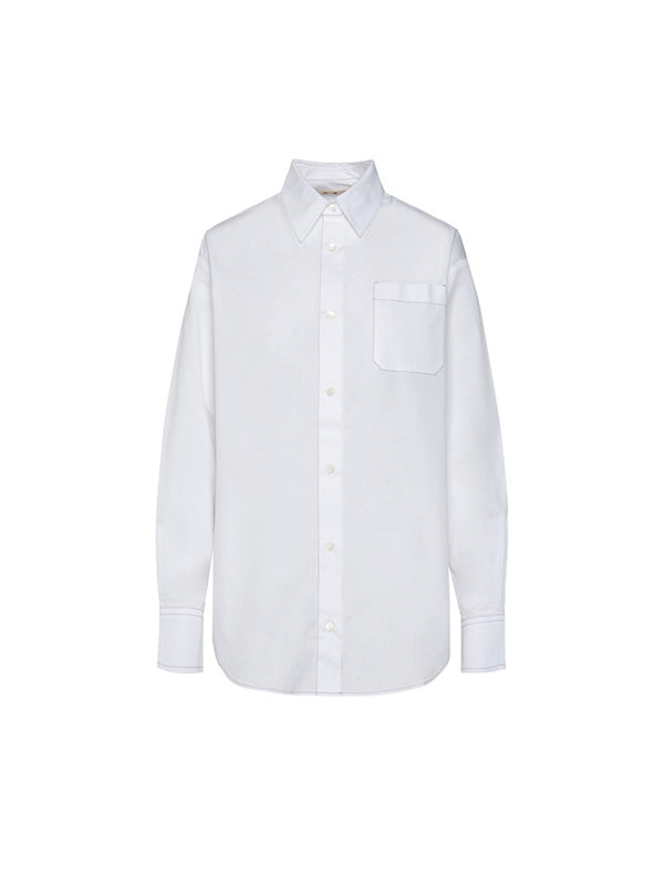 Marni Long Sleeve Logo Shirt in White