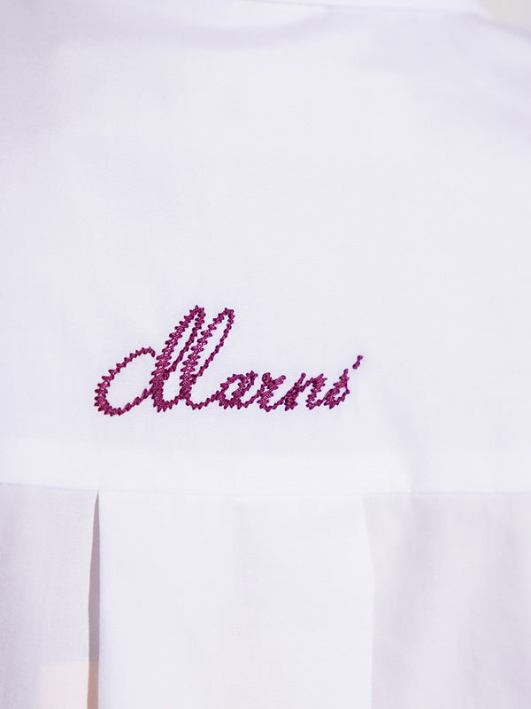 Marni Long Sleeve Logo Shirt in White