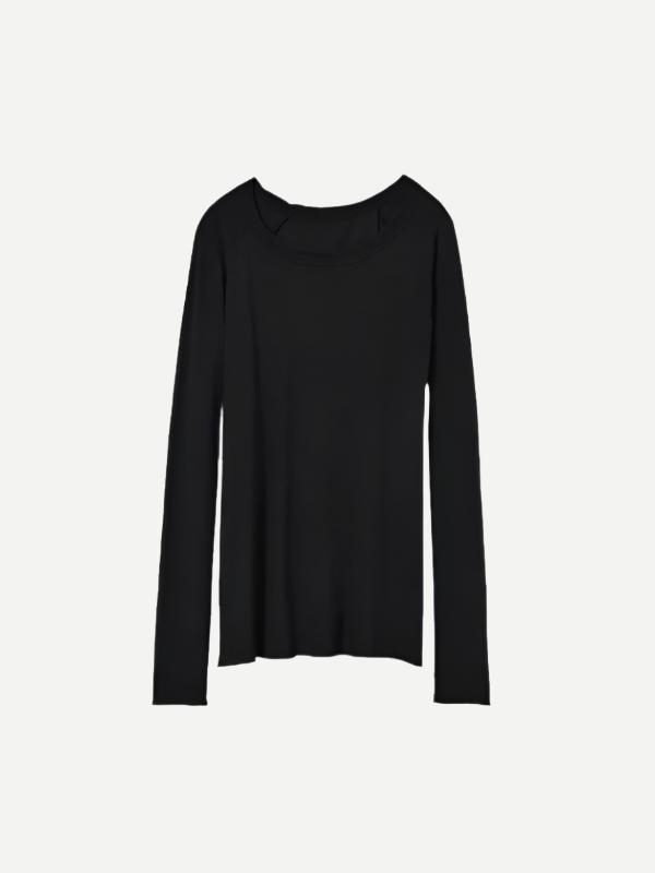 Nili Lotan Long Sleeve T-Shirt in Black