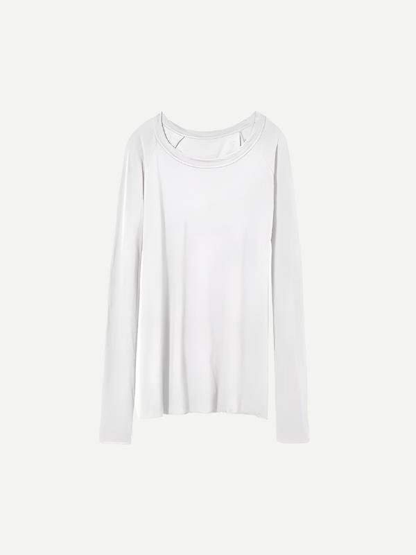 Nili Lotan Long Sleeve T-Shirt in White