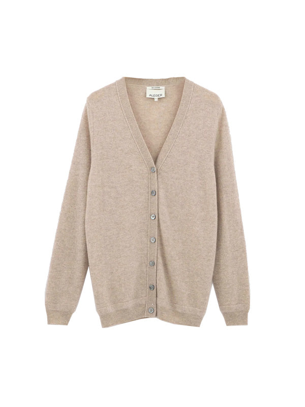 Aleger Cashmere N.05 Cashmere Oversized Cardigan in Champagne