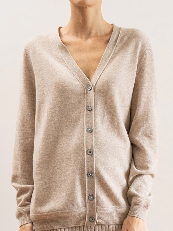 Aleger Cashmere N.05 Cashmere Oversized Cardigan in Champagne