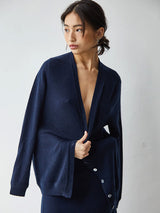 Aleger Cashmere N.05 Cashmere Oversized Cardigan in Navy