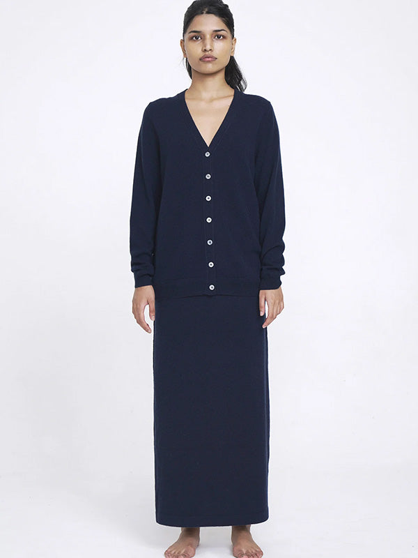 Aleger Cashmere N.05 Cashmere Oversized Cardigan in Navy