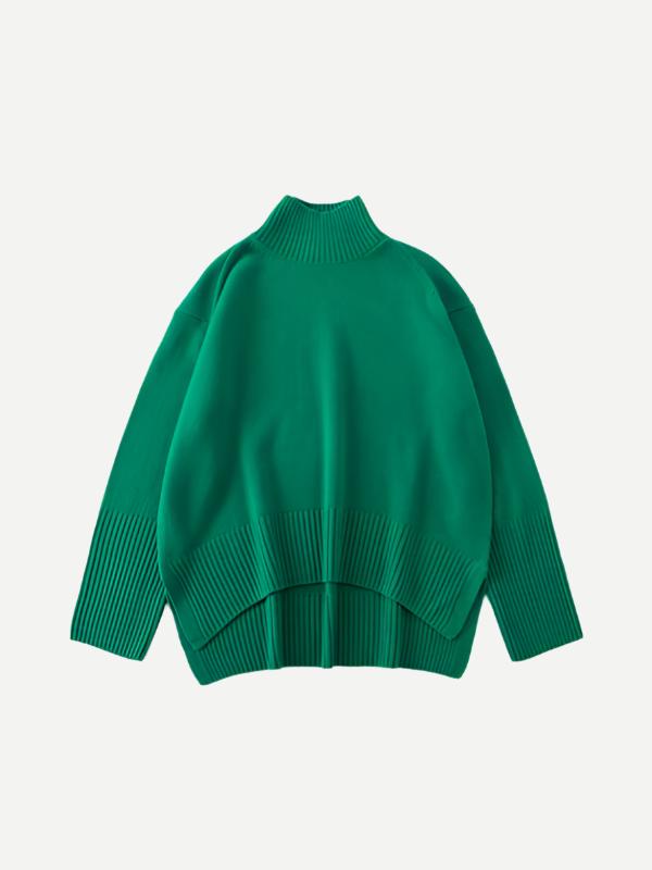 Aleger Cashmere N.07 Cashmere Chunky Polo in Emerald