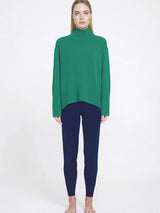 Aleger Cashmere N.07 Cashmere Chunky Polo in Emerald