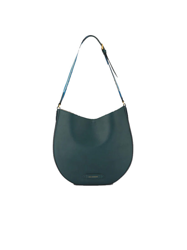 Anya Hindmarch Nastro Small Hobo in Kelp Polished Leather