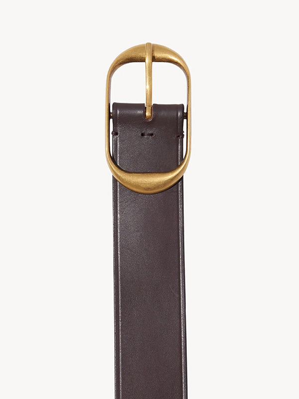NILI LOTAN Nili Belt in Dark Brown W/ Brass Buckle