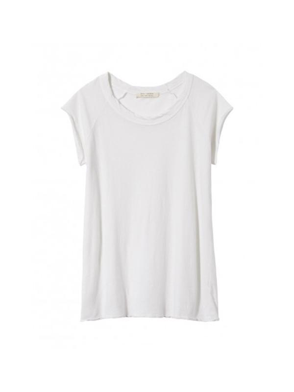 Nili Lotan Short Sleeve Baseball Tee in White