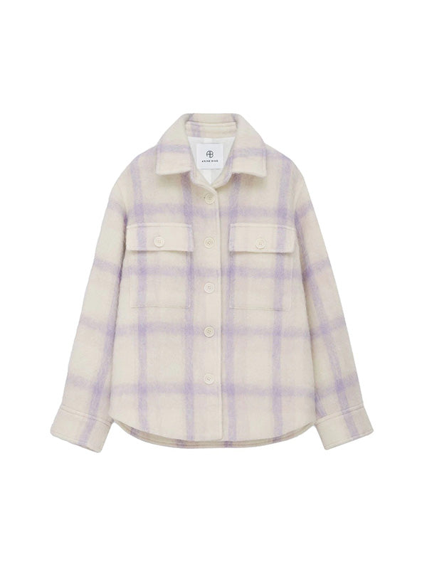 Anine Bing Phoebe Jacket in Lavender Cream Check