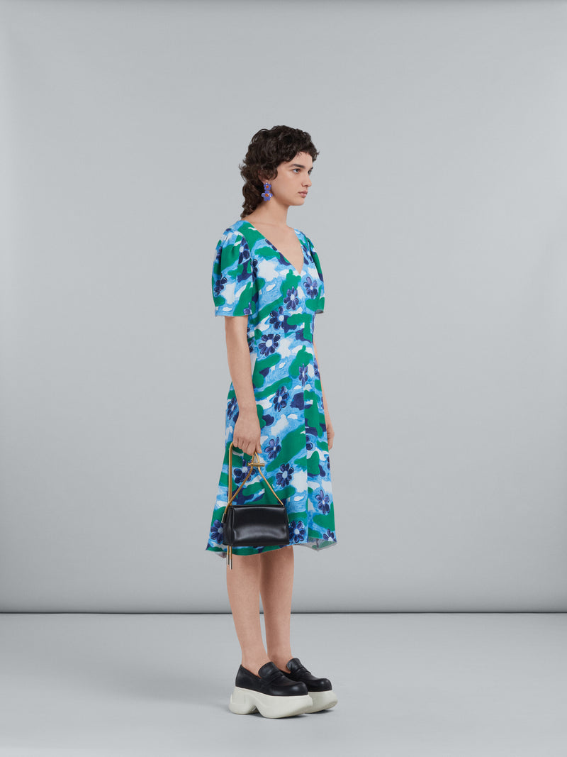 Marni Printed V-neck Midi Dress