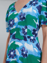 Marni Printed V-neck Midi Dress