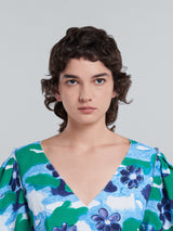 Marni Printed V-neck Midi Dress