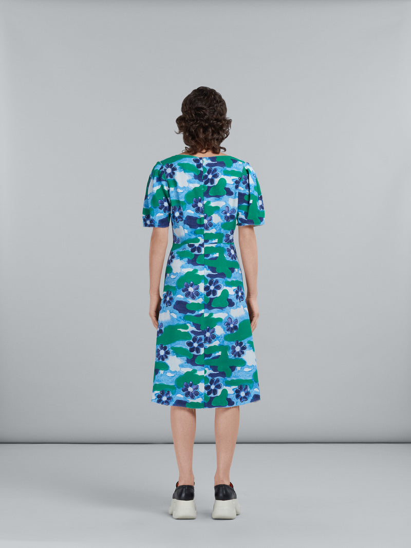 Marni Printed V-neck Midi Dress