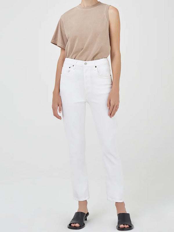 Agolde Riley High Rise Straight Crop In Whip