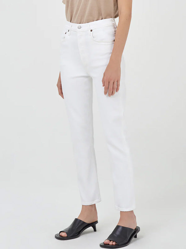 Agolde Riley High Rise Straight Crop In Whip