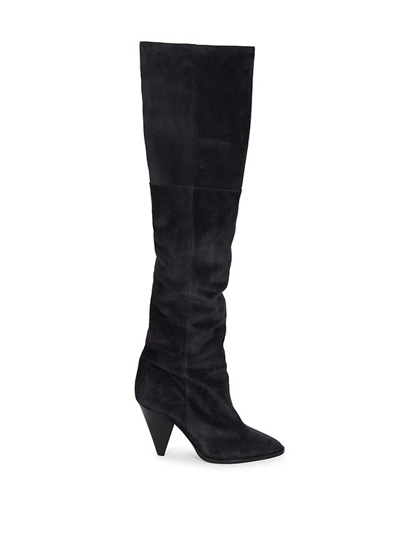 Isabel Marant Riria Thigh Boots in Faded Black