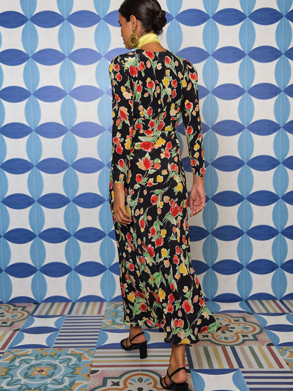 Rixo Selma Dress in Fontainhas Floral Black