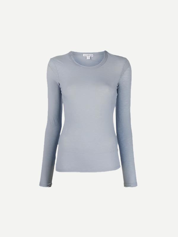 Sheer Slub L/s Crew Tee in Aura